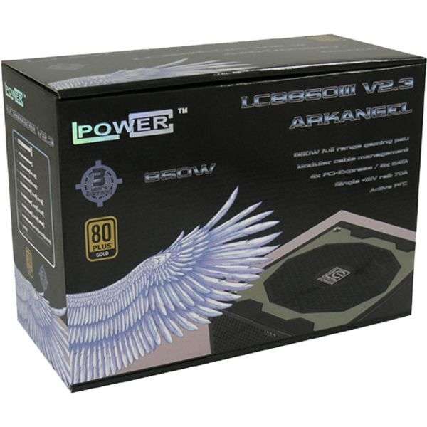 Naar omschrijving van 26693Q - Power supply ATX V2.3 LC-Power LC8850III Arkangel, 140mm fan, 850W, 80 PLUS Gold