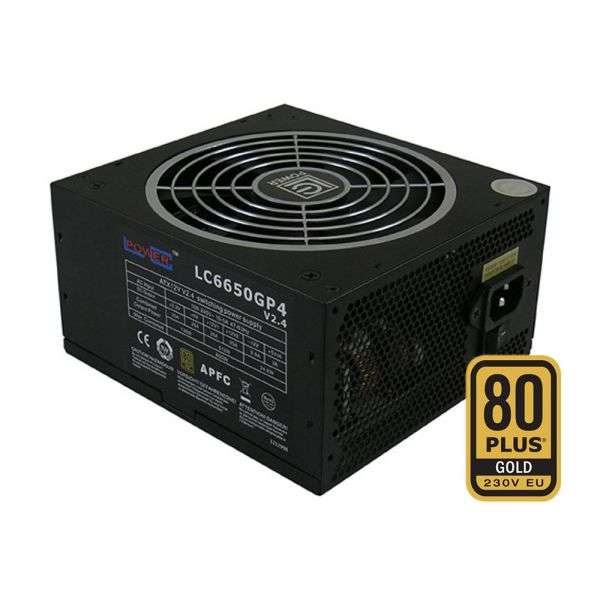 Naar omschrijving van 26699K - Netzteil ATX LC-Power LC6650GP4 V2.4 - GP4-Serie, black, 140mm, 650W, 80 PLUS GO