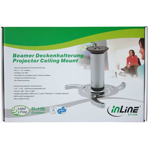 Naar omschrijving van 23134A - InLine  Plafondmontage voor Beamer, max. 10kg