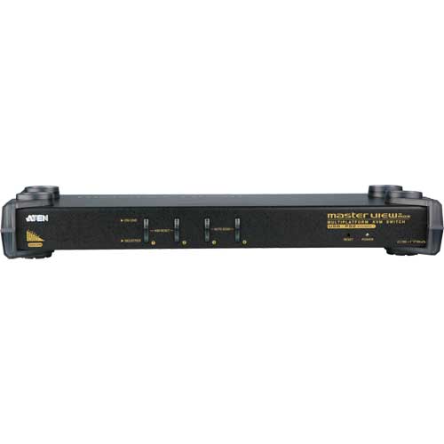 Naar omschrijving van 60654R - KVM Switch, 4-fach, ATEN CS1754, PS/2, USB, Audio, 19Inch Version