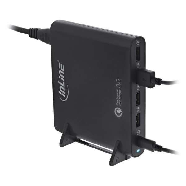 Naar omschrijving van 31510S - Quick Charge 3.0 USB notebook power supply, 4x USB A + USB Type-C, 80W, black