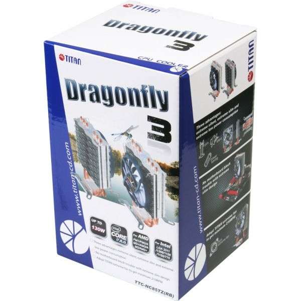 Naar omschrijving van 33741F - CPU-Fan Titan Dragonfly 3 TTC-NC85TZ(RB), for Intel and AMD LGA 2011/1366/1156/1