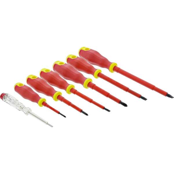 Naar omschrijving van 43007C - InLine Geïsoleerde schroevendraaierset, 7-dlg.,