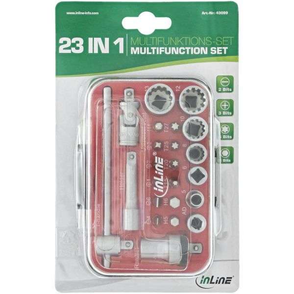 Naar omschrijving van 43099 - InLine mini ratchet set 23in1