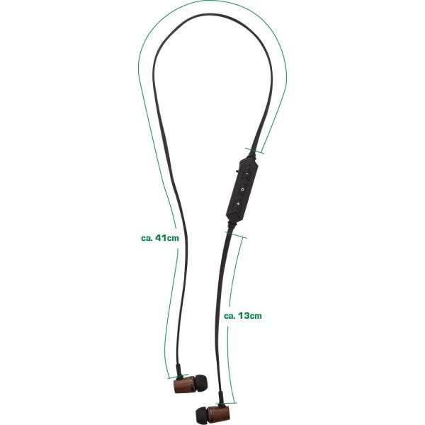 Naar omschrijving van 55360 - InLine BT woodin-ear, In-Ear Headset, walnut wood, Bluetooth 4.1