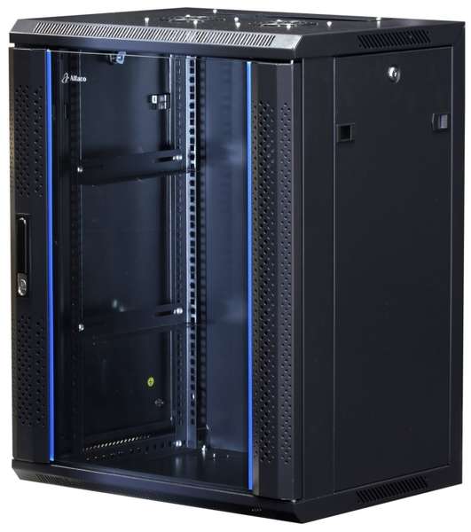 Naar omschrijving van AST19-6615 - 15HE 19Inch Wandkast, glazen voordeur, (BxDxH) 600x600x769mm