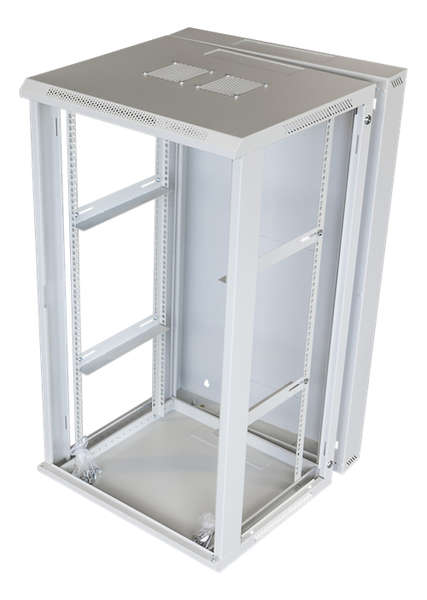 Naar omschrijving van AST19-6622W-WAND - 22HE 19Inch Wandkast, glazen voordeur, (BxDxH) 600x600x1200mm