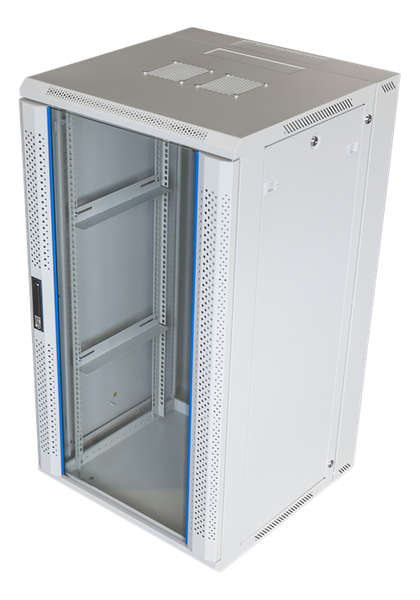 Naar omschrijving van AST19-6622W-WAND - 22HE 19Inch Wandkast, glazen voordeur, (BxDxH) 600x600x1200mm