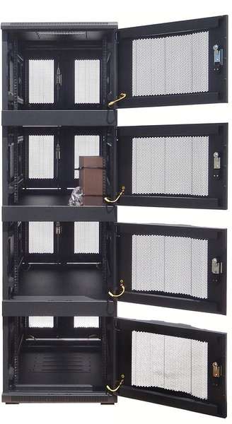 Naar omschrijving van AST19-8842-4PC - 19' Serverkast, 42U geperforeerde deuren, 4 Compartimenten BxDxH, 800x800x2000mm