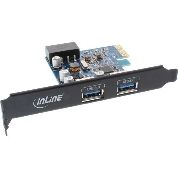Naar omschrijving van 76662B - InLine USB 3.0 2 Port Host Controller PCIe incl. Low Profile Bracket black