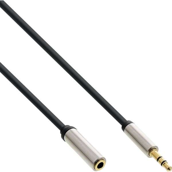 Naar omschrijving van 99233 - InLine Slim Audio Cable 3.5mm male to female Stereo 3m