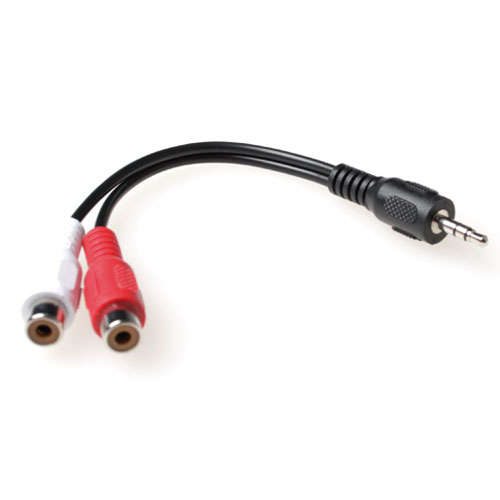 Naar omschrijving van AK2026 - Audio verloopkabel 1x 3,5mm stereo jack male - 2x tulp female (0.15m)
