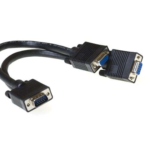 Naar omschrijving van AK3187 - VGA Splitskabel 1 computer - 2 monitoren H.Q.  25cm