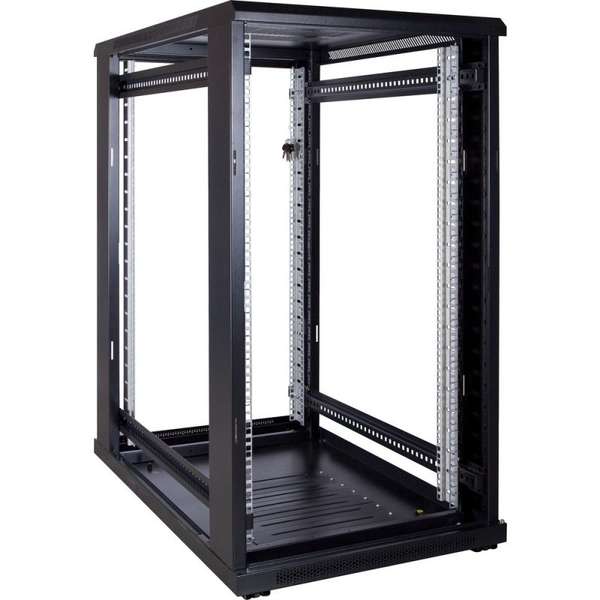 Naar omschrijving van AST19-6022 - 22U, 19Inch serverkast, glazen deur (BxDxH) 600x1000x1094mm