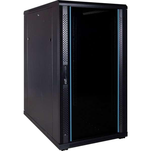 Naar omschrijving van AST19-6022 - 22U, 19Inch serverkast, glazen deur (BxDxH) 600x1000x1094mm