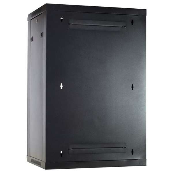 Naar omschrijving van AST19-6618-WAND - 18HE 19Inch Wandkast, glazen voordeur, (BxDxH) 600x600x916mm