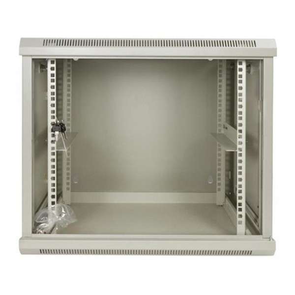 Naar omschrijving van AST19-6615W - 15HE 19Inch Wandkast, glazen voordeur, (BxDxH) 600x600x769mm, Licht Grijs