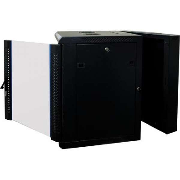 Naar omschrijving van AST19-6615 - 15HE 19Inch Wandkast, glazen voordeur, (BxDxH) 600x600x769mm