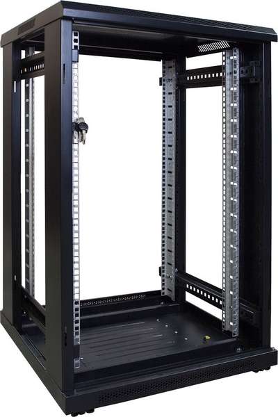 Naar omschrijving van AST19-6618 - 18U, 19Inch serverkast, glazen deur (BxDxH) 600x600x916mm