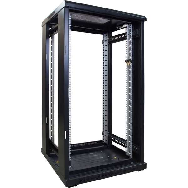 Naar omschrijving van AST19-6622 - 22U, 19Inch serverkast, glazen deur (BxDxH) 600x600x1094mm