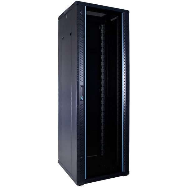 Naar omschrijving van AST19-6637 - 37U, 19Inch serverkast, glazen deur (BxDxH) 600x600x1761mm