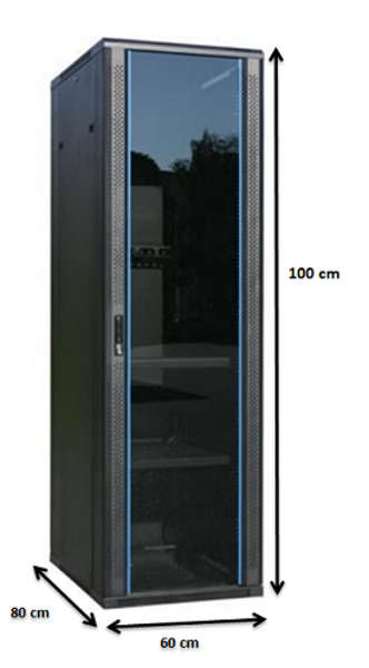 Naar omschrijving van AST19-6818 - 18U, 19Inch serverkast, glazen deur (BxDxH) 600x800x916mm