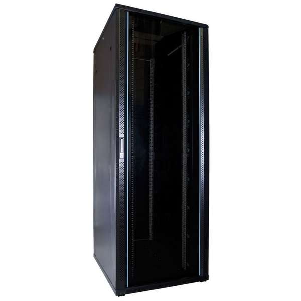 Naar omschrijving van AST19-8047 - 47U, 19 Inch, glazen voordeur en metalen achterdeur, (BxD) 800x1000