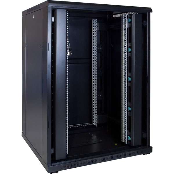Naar omschrijving van AST19-8822 - 22U, 19Inch serverkast, glazen deur (BxDxH) 800x800x1094mm