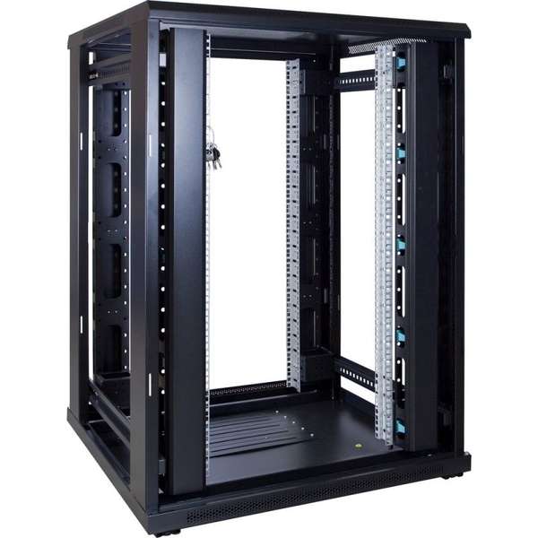 Naar omschrijving van AST19-8822 - 22U, 19Inch serverkast, glazen deur (BxDxH) 800x800x1094mm