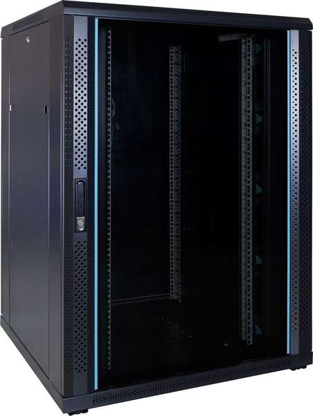 Naar omschrijving van AST19-8822 - 22U, 19Inch serverkast, glazen deur (BxDxH) 800x800x1094mm