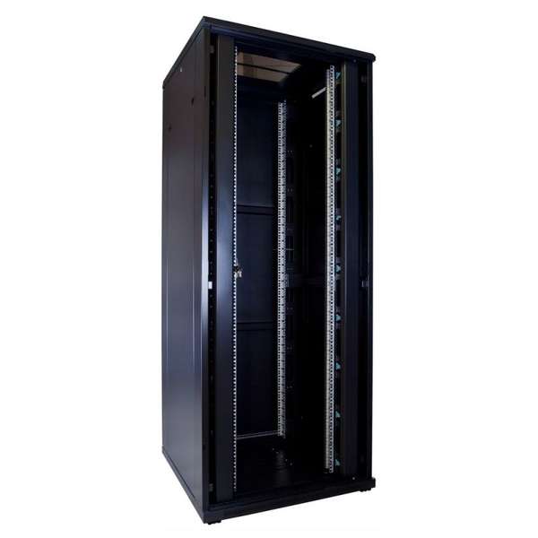Naar omschrijving van AST19-8842 - 42U, 19 Inch, glazen voordeur en metalen achterdeur, (BxD) 800x800
