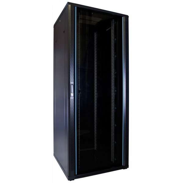 Naar omschrijving van AST19-8847 - 47U, 19Inch glazen voordeur en metalen achterdeur, Maat(BxD): 800x800