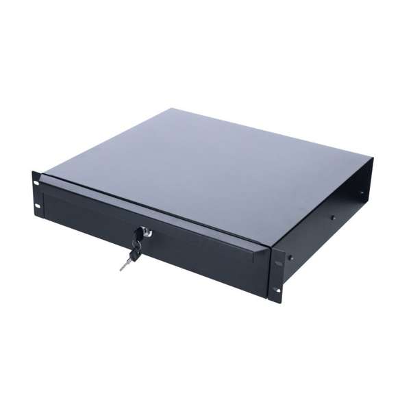 Naar omschrijving van AST19-DR02 - 2HE, afsluitbare lade voor 19 inch server- en patchkasten