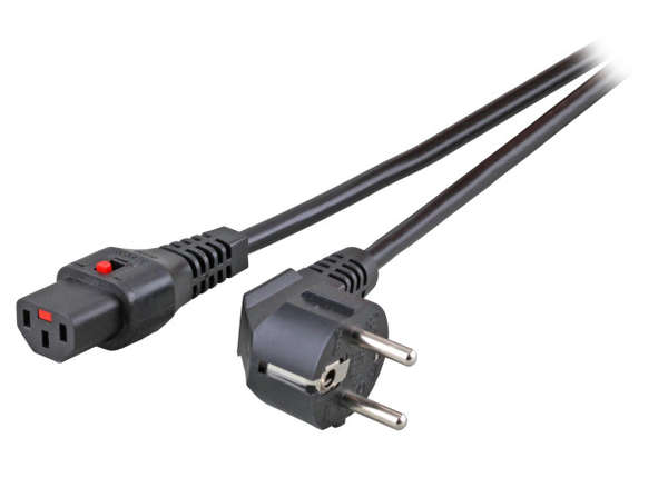 Naar omschrijving van EK600SW-5 - 230V aansluitkabel schuko male (haaks) - C13 lockable, 3x1mm2, 5.00m
