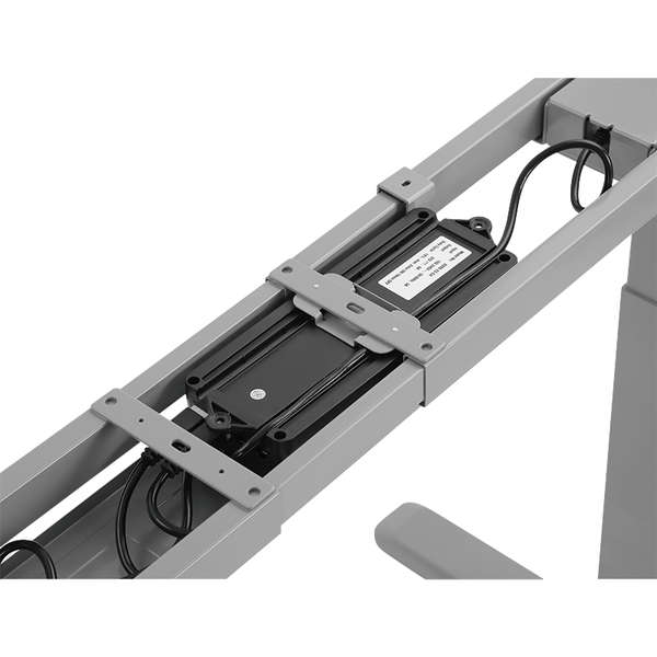 Naar omschrijving van EO0001G - Dual motor sit-stand desk frame, 3 column stages, grey