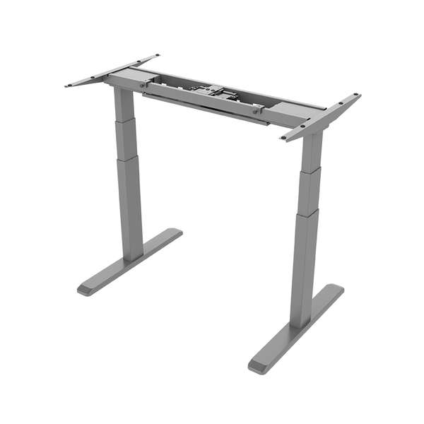 Naar omschrijving van EO0001G - Dual motor sit-stand desk frame, 3 column stages, grey