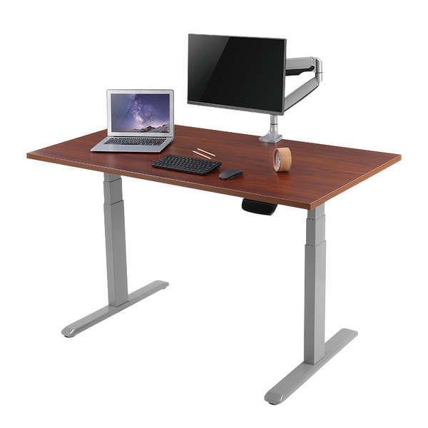 Naar omschrijving van EO0001G - Dual motor sit-stand desk frame, 3 column stages, grey