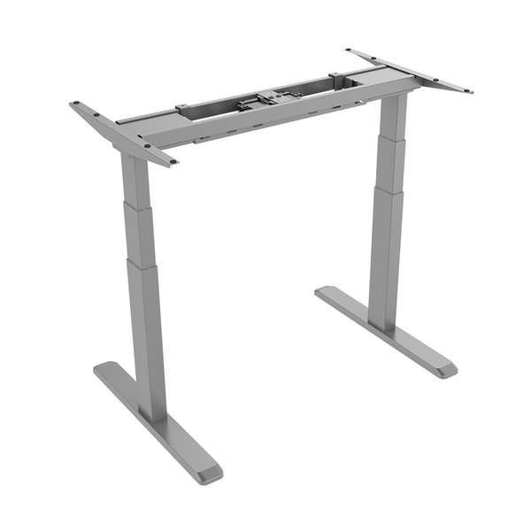 Naar omschrijving van EO0001G - Dual motor sit-stand desk frame, 3 column stages, grey