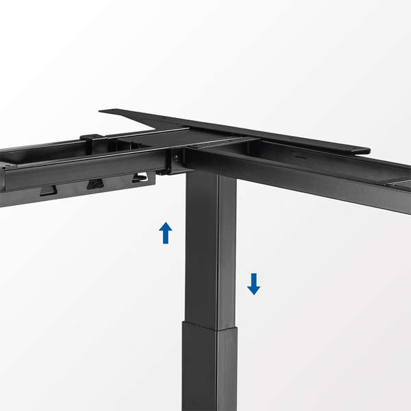 Naar omschrijving van EO0016 - Tripple motor sit-stand desk frame, 90° L-shape