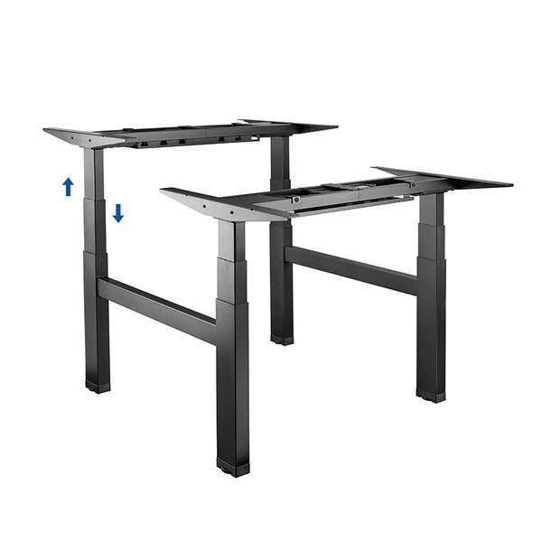 Naar omschrijving van EO0018 - Triple motor sit-stand desk frame, face-to-face design
