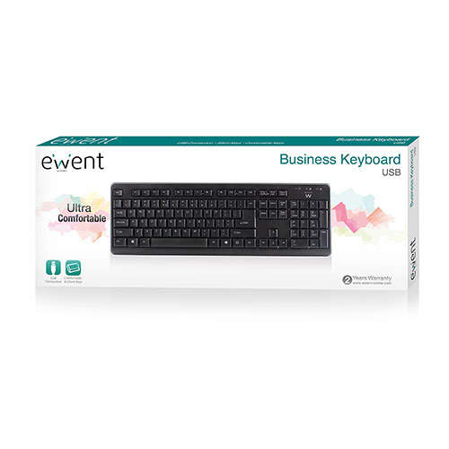 Naar omschrijving van EW3190 - Ewent Business toetsenbord USB, bedraad, Qwerty, Zwart