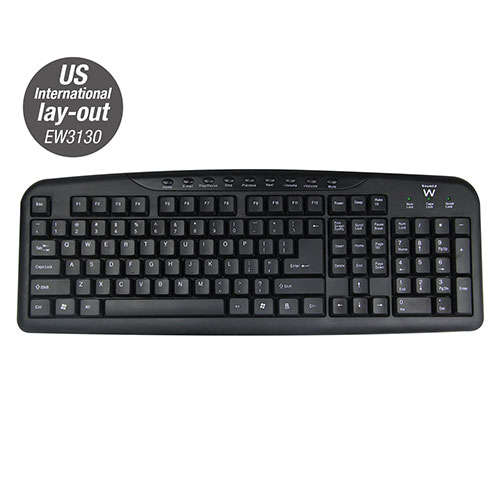 Naar omschrijving van EW3130 - Ewent Toetsenbord USB, Qwerty, Zwart