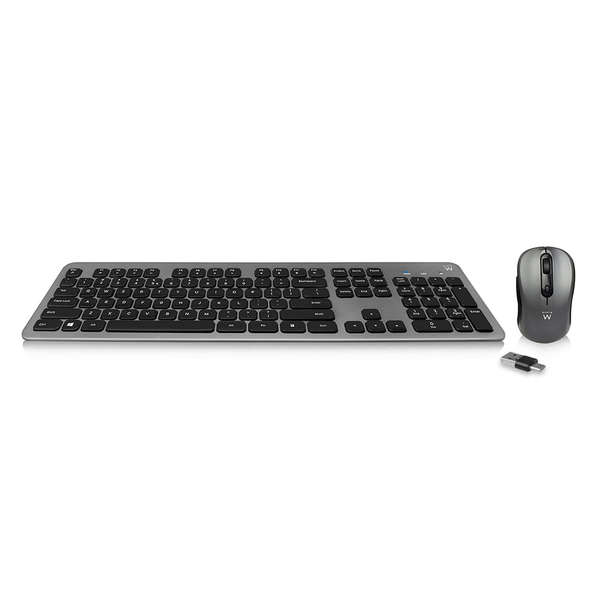 Naar omschrijving van EW3260 - Ewent Draadloos toetsenbord en muis, USB-C/USB-A, Qwerty, met stille toetsen