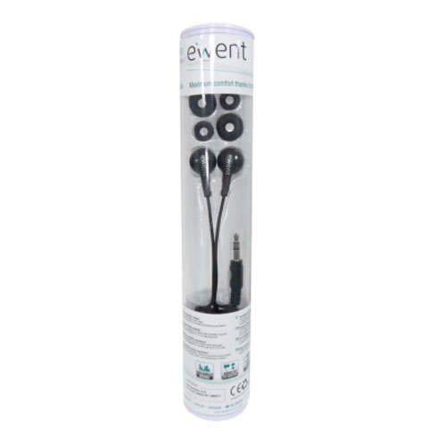 Naar omschrijving van EW3584 - Ewent Oordopjes, 3.5mm jack, 1.2m, zwart