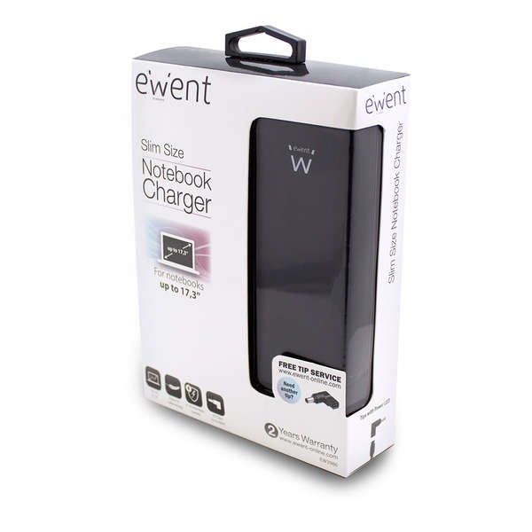 Naar omschrijving van EW3986 - Compacte laptoplader, voor laptops t/m 17.3 inch