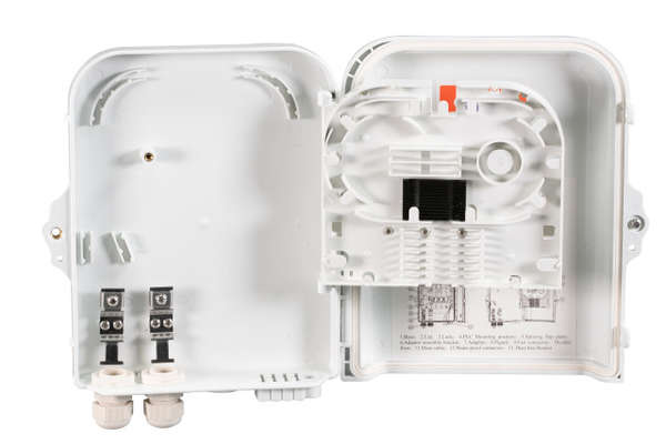 Naar omschrijving van FTTH-BOX-OUT-2 - Wand aansluitbox voor glasvezelkabels IP65 voor 8 fibers