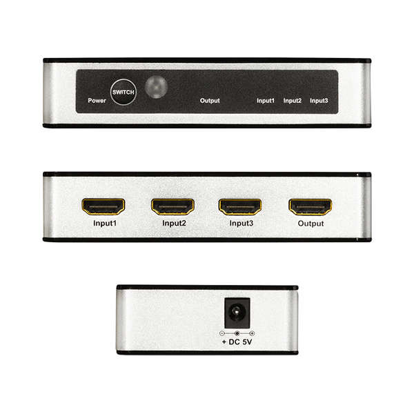 Naar omschrijving van HD0043 - HDMI switch, 3x1-port, 4K/30 Hz