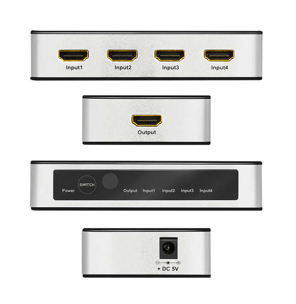 Naar omschrijving van HD0045 - HDMI switch, 4x1-port, 4K/60 Hz