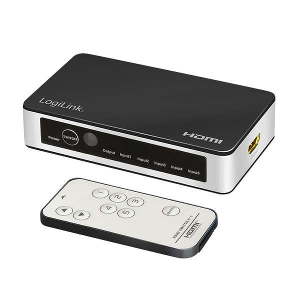 Naar omschrijving van HD0048 - HDMI switch, 5x1-port, 4K/60 Hz