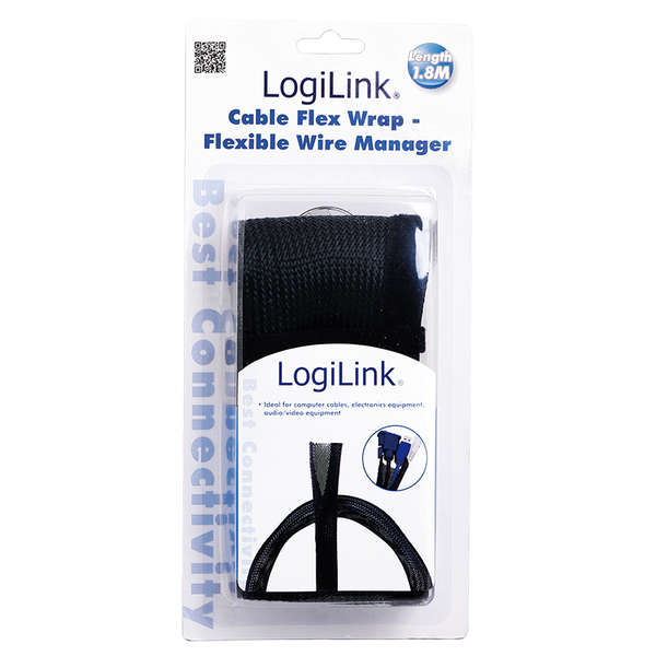 Naar omschrijving van KAB0006 - Cable sleeve (Velcro), PET, OD: 32 mm, black, 1.8 m